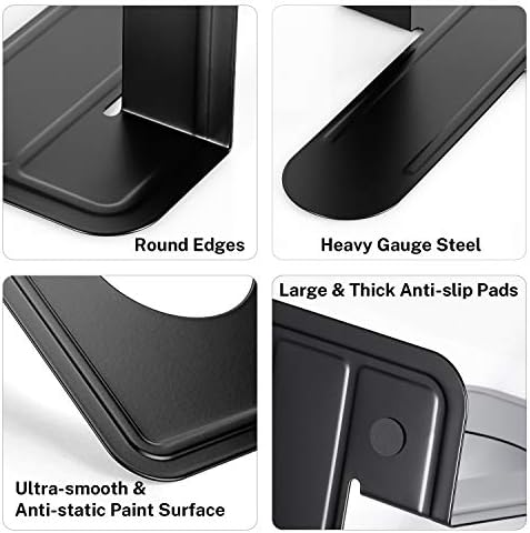 MaxGear 8.5 in Extra Large Heavy Duty Book Ends, Black Metal Bookends - Image 3