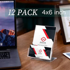12 Pcs Acrylic Sign Holder Business Card Holder, 4 x 6 Inch, Side Insert - Image 7