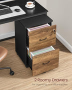 VASAGLE 2-Drawer File Cabinet, Small Rolling, Locking, Printer Stand - Image 4