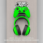 BRAINWAVZ The UberAtlas Dual Game Controller & Headphone Stand Wall Mount Holder for Xbox ONE, Series X, PS5, PS4, PS3, Switch, STEELSERIES Gamepad & More, Stay Organized No Screws (Two Pack) - Image 6