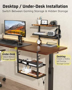 2-Tier Clamp Desk Shelf, No-Drill Under Desk Storage Clamp - Image 3