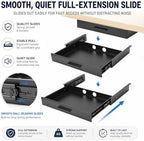 Menkxi 18 x 12 in Under Desk Drawer,Slide out Storage Organizer Heavy Duty - Image 4