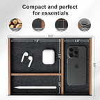 UPERGO Walnut & Aluminum Valet Tray, Desk Drawer Organizer Tray for Desk - Image 6