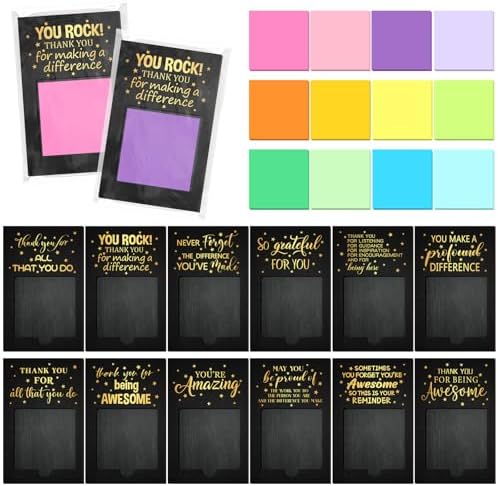 Motipuns 72 Pcs Christmas Appreciation Gifts Bulk Black Sticky Note Holder by Motipuns