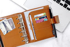 Moterm Pocket Luxe Rings Planner - Genuine Leather Binder Organizer (Pebble-Burnt Orange, 30mm Ring) - Image 4