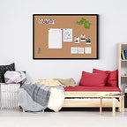Bulletin Board 48 x 36, Black Aluminium Framed 4x3 Corkboard , Large Wall Mounted Notice Board with 18 Push Pins for School, Home & Office - Image 2
