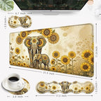 Desk Mat, Mouse Pad with Wrist Rest, 4-in-1 Large Mouse Pads for Desk, Ergonomic Mouse Pad and Keyboard Wrist Rest Gaming Keyboard Mat for Office,Sunflower Elephant - Image 6