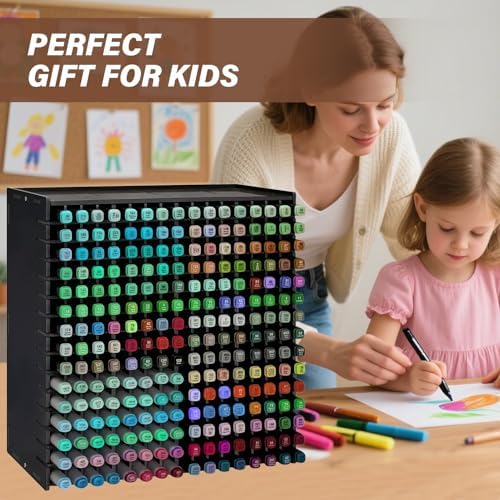 Marker Organizer,240 Slots Marker Storage with Divider,Black - Image 6