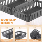 Boao 48 Pieces Plastic Baskets for Organizing 10.24 x 6.5 x 2.36 Inch Rectangular Storage Trays Plastic Organizer Bins Rectangle for Classroom Organization(Gray) - Image 4