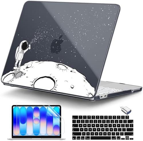 DONGKE Compatible with MacBook Neo 13 Inch Case 2026 A3404 A18 Pro chip & Touch ID, Plastic Hard Shell with Keyboard Cover, Screen Protector & Dust Plugs, Astronaut by DONGKE