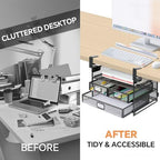 3 Layer Under Desk Drawer Storage Organizer, No Drill Clamp - Image 5