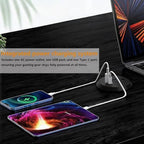 Gaming Desk with Hutch and Pegboard, RGB LED Lights & Charging Station - Image 5