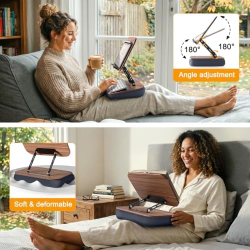 Lap Bean Bag Book Holders for Reading Hands Free, Adjustable Book Stand - Image 3