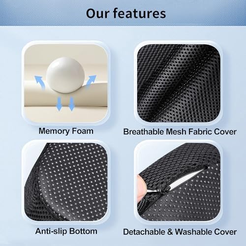 Cooling Gel Memory Foam Travel Stadium Airplane Seat Cushion （16"x14"x1.8"） - Image 3