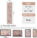 DUKINO 2x10 Runner Rug, Floral Washable Kitchen Runner Rug Non Slip, Beige - Image 2