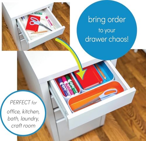 Three by Three Seattle Metal Drawer Organizer Tray Set, 5-Pc, 1" (Black) - Image 2