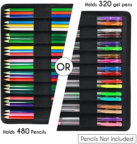 YOUSHARES Big Capacity Colored Pencil Case - 480 Slots large Pen Case Organizer with Multilayer Holder for Prismacolor Colored Pencils & Gel Pen (Grey Rose) - Image 5