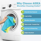 AIDEA Microfiber Cleaning Cloth-100PK, Microfiber Towels for Cars 12"x16" - Image 3