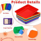 gisgfim 12 Pack Letter Size Stackable Paper Trays for Classroom, Rainbow - Image 3