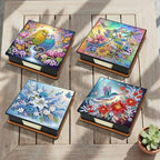 4pcs DIY PU Diamond Painting Sticky Notes Holder Set - Image 2