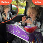 PILLANI Kids Travel Tray for Car - Car Seat Tray for Kids w/ Tablet & Cup Holder - Toddler Travel Activities for Car & Airplane - Road Trip Essentials & Must Haves - Carseat Table Roadtrip Activities - Image 3