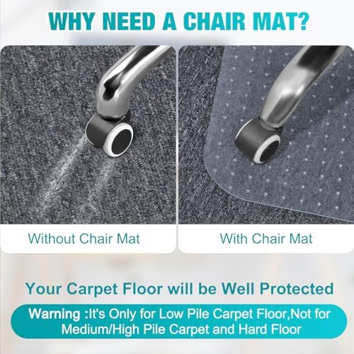 Office Chair Mat for Low Pile Carpet, 46'' x 96'' - Image 2
