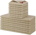 Homaxy Cotton Terry Kitchen Towels and Dishcloths Set of 16, Tan by Homaxy