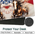 31.5"x 11.8" Oversized Gaming Mouse Pad Set, Ergonomic Keyboard and Mouse Wrist Rest + Cup Holder, Non-Slip Desktop Pad, Suitable for Home and Office Use, American Flag and Horse - Image 7