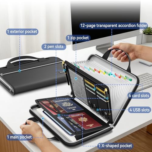 Tamfile Accordion File Organizer, Fireproof Important Document Organizer - Image 4