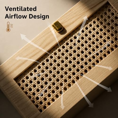 Wooden Cable Management Box - 15 x 6.5 x 6.3 in - Power Strip Organizer - Image 6