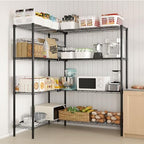 8 Tier Storage Racks Shelving, Heavy Steel Pantry Shelves, Adjustable Wire Shelving Rack, Suitable for Garage, Kitchen, Bathroom, Office, 35" W x 14" D x 106" H, Black - Image 2
