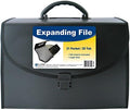 C-Line 21-Pocket Poly Expanding File with Handle, Includes Tabs, Locking Closure, Legal Size, Black (58320), Traditional by C-Line
