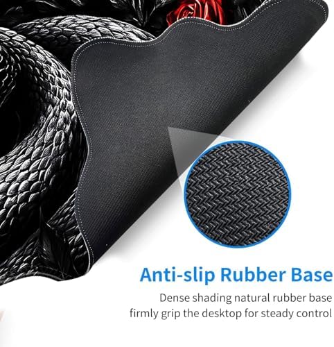 Desk Mat, Mouse Pad with Wrist Rest, 4-in-1 Large Mouse Pads for Desk, Ergonomic Mouse Pad and Keyboard Wrist Rest Gaming Keyboard Mat for Office,Snake and Roses - Image 3