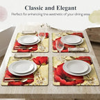Pimpernel Poppy de Villeneuve Placemats - Gold, Set of 4 - Image 5