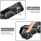 3Pcs Mouse Pad Set, Gothic Skull Sunflowers Large Gaming Mouse Pad with Stitched Edge, Ergonomic Memory Foam Keyboard Wrist Support and Mouse Wrist Rest Cushion, Pain Relief Non-Slip Desk Pad Combo - Image 3