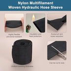HARFINGTON Nylon Protective Hose Sleeve 1.2" ID 33FT Cable Cover Black - Image 4