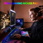 AIMSA RGB Gaming Mouse Pad, Large Mousepad with 14 Led Light Modes, Keyboard Pad Gaming Accessories for Desk, Non-Slip Rubber Base Mouse Mat for Gamer, Modern Urban Night Scene - Image 6