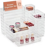 SMARTAKE 29 PCS Drawer Organizer, 4-Size Desk Bathroom Drawer Organizer by SMARTAKE