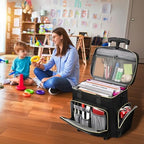 Ytonet X-Large Rolling Teacher Bag with Tote Bag, Rolling Cart for Teacher - Image 5