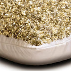The HomeCentric Decorative Gold Pack of 2, 12"x16" (30x40 cm) Lumbar Pillow Cover, Silk Beaded, Sequins & Pearls Oblong Pillow, Abstract Pattern Modern Style - Elisium - Image 2
