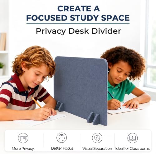 Desk Privacy Divider [6-Pack] 24" x 16" Freestanding Felt Panel - Image 4