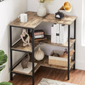 VECELO Corner Cabinet Table with 3 Tier Open Shelf, Multipurpose Display Organizer Storage Stand, for Small Space Living Room Home Office Kitchen,Grey by VECELO