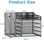 Lavatino Desk Organizer, 5-Tier Metal Mesh Paper Letter Tray with 2 File Holders & 7 Flexible Dividers for Office or Home Desk Organizers and Accessories, Keep Workspace Supplies Neat, Black - Image 7