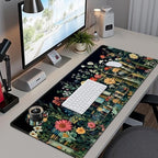 Wildflowers Mouse Pad, Large Desk Mat Extended Nature Botanical Aesthetic Deskpad, 4 PCS Non-Slip Rubber Base Computer Mouse Pads for Work, Game, Office, Home Decor Gifts I Floral Plants Books - Image 2