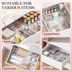 DILIBRA 16 Pcs Clear Extendable Drawer Organizer, 3-Size Adjustable - Image 5