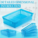 Wenqik Set of 12 Small Plastic Baskets for Organizing, Blue - Image 3