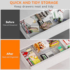 Criusia 21 Pack Large Clear Plastic Drawer Organizer Trays | BPA-Free Acrylic Organizer Bins for Large Kitchen Utensils, Bathroom, Makeup, Jewelries, Office Desk, School Supplies, Perfume - Image 6