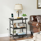 YAOHUOO 3 Tier Large Printer Stand with Power Outlet/Adjustable Shelf - Image 6