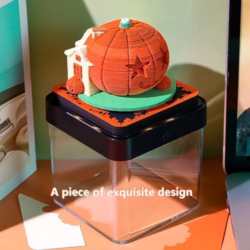 3D Calendar 2027, Time Piece Calendar 2027,3D Tear Off Paper Sculpture,Halloween Pumpkin House Tearable Notepad,3D Office Decoration,Desktop Decoration,3D Art Memo Pad 2027,Gift(Halloween Pumpkin House) - Image 6