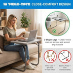 Table-Mate TV Tray Table | Portable Desk Folding Dinner Tray, Couch Table Trays for Eating Snack Food, Portable Laptop Desk, Bed Trays for Eating | Adjustable TV Trays with 3 Angles and Cup Holder - Image 4